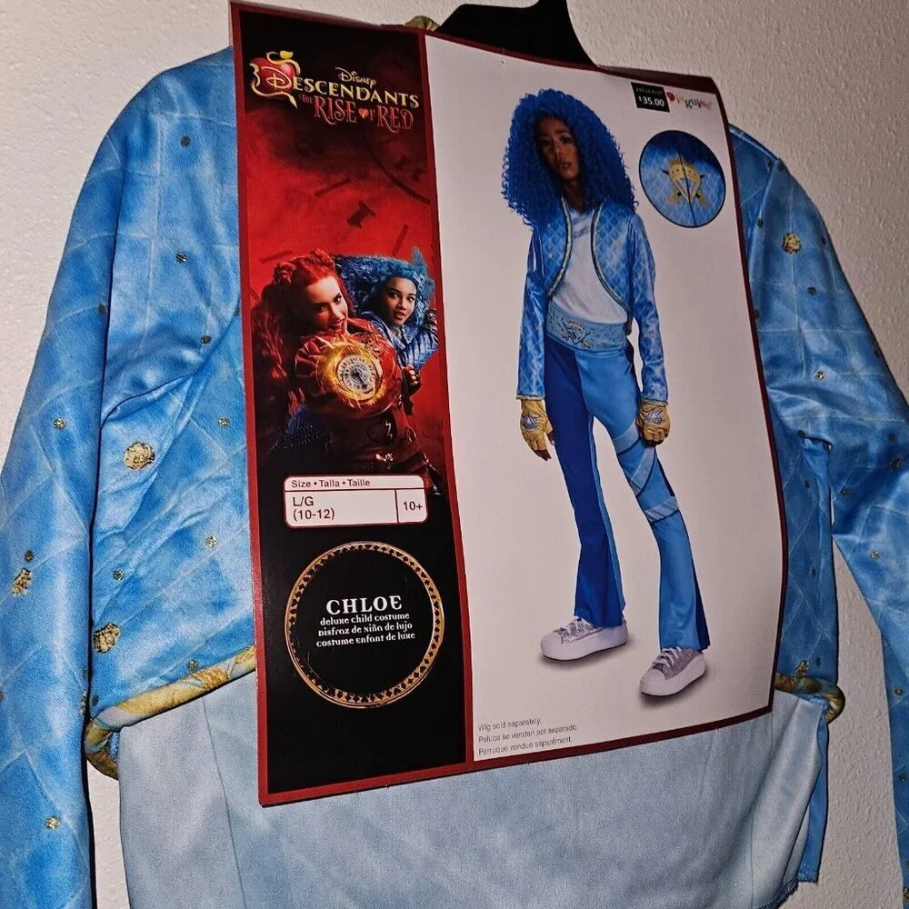 NWT Chloe Descendants 3 Halloween Costume Disney Large 10-12 Jacket Pants Gloves